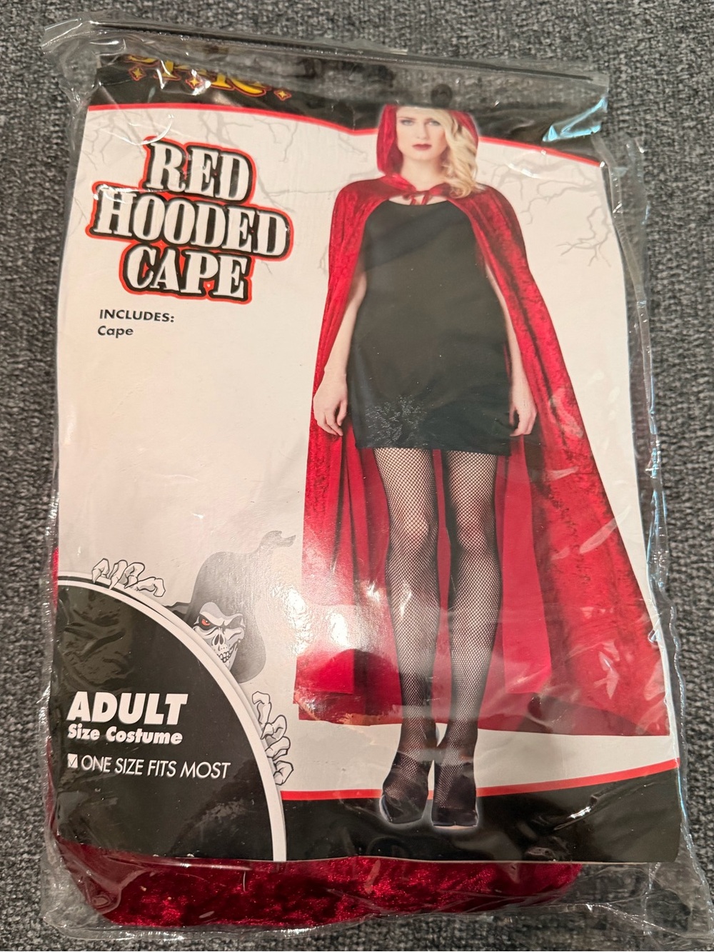 Halloween Red Hooded Cape Adult Size OSFM